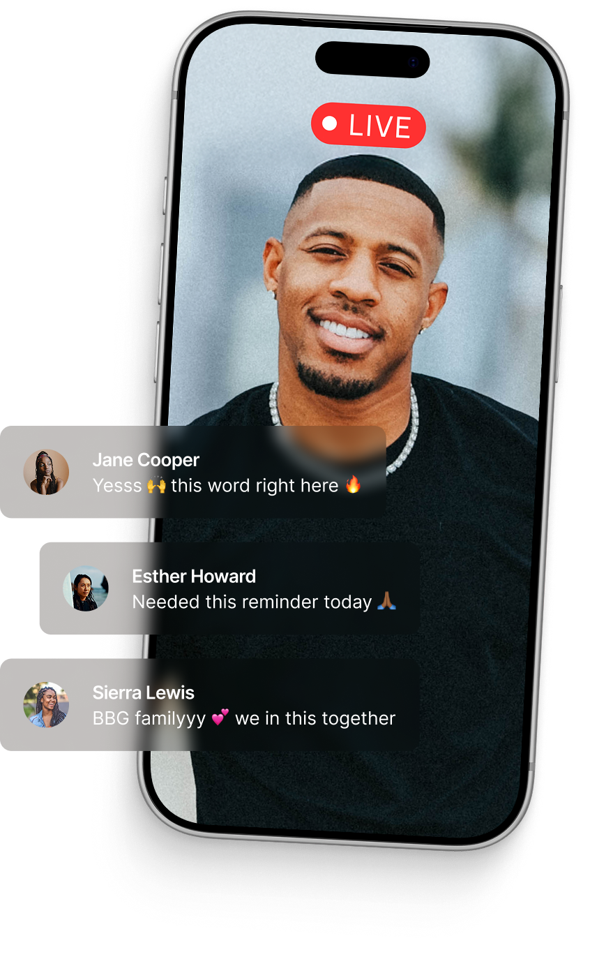 Phone showcasing a live coaching session with Kyle Fuller.