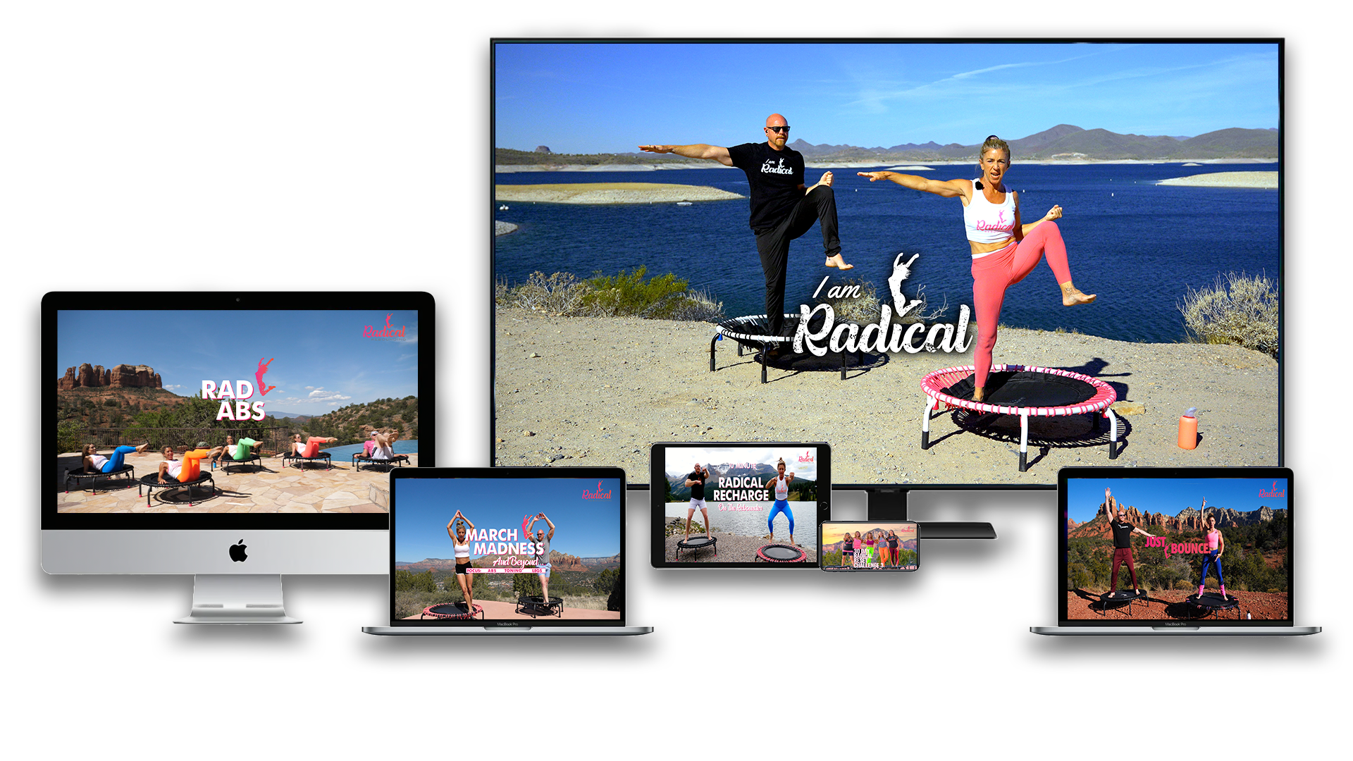 Radical Rebounding workouts on desktop, tablet and phone