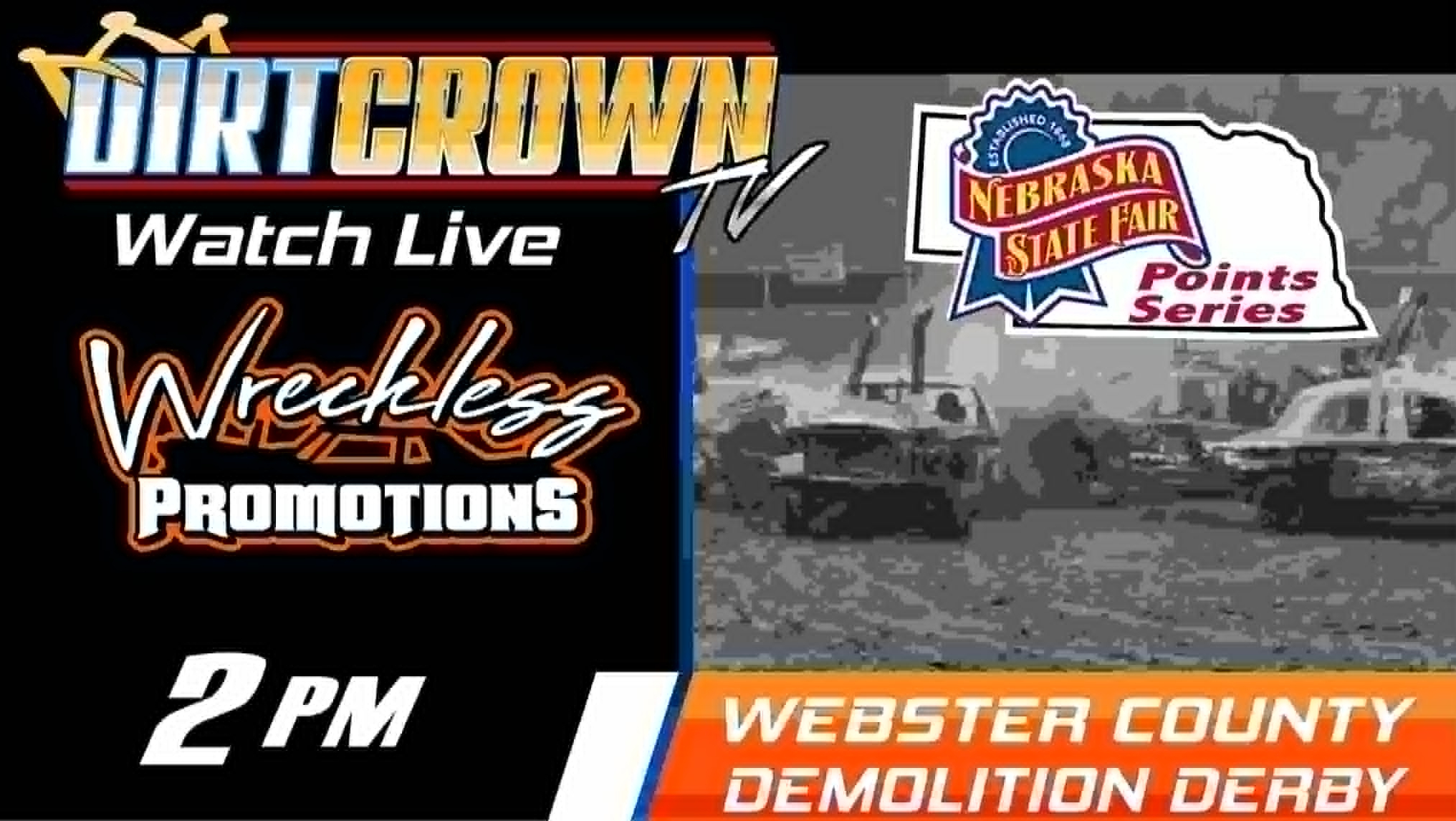 Live: 7/25/2026 Wreckless Promotions Webster County Demolition Derby from Bladen Nebraska