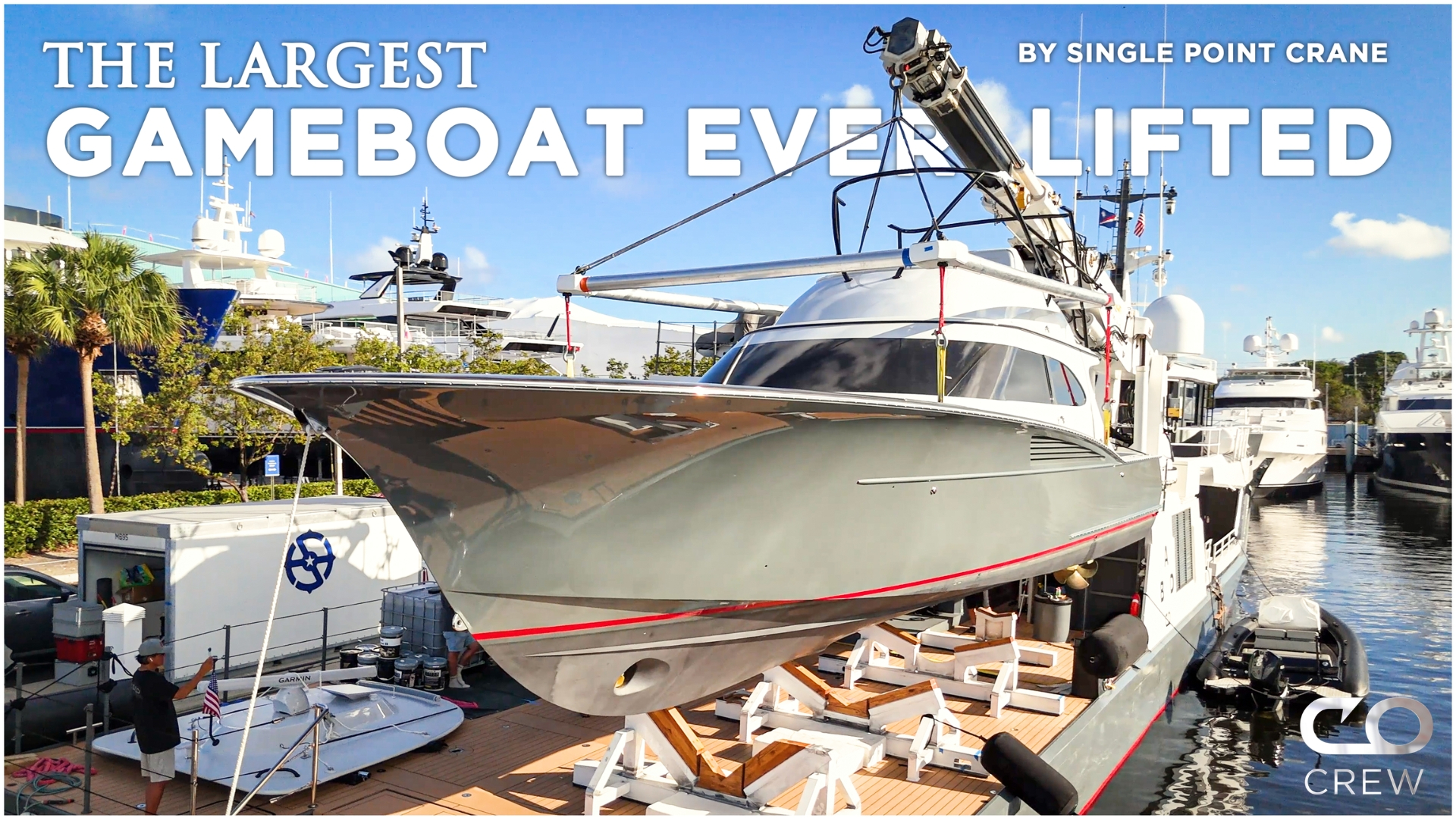 The Largest Gameboat Ever Lifted by a Single Point Crane | BADCO 50 & 175 Mothership