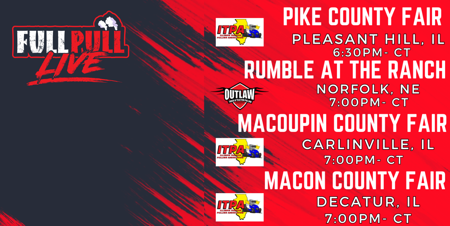 Pike County Fair, Rumble at the Ranch, Macoupin County Fair, & Macon County Fair!