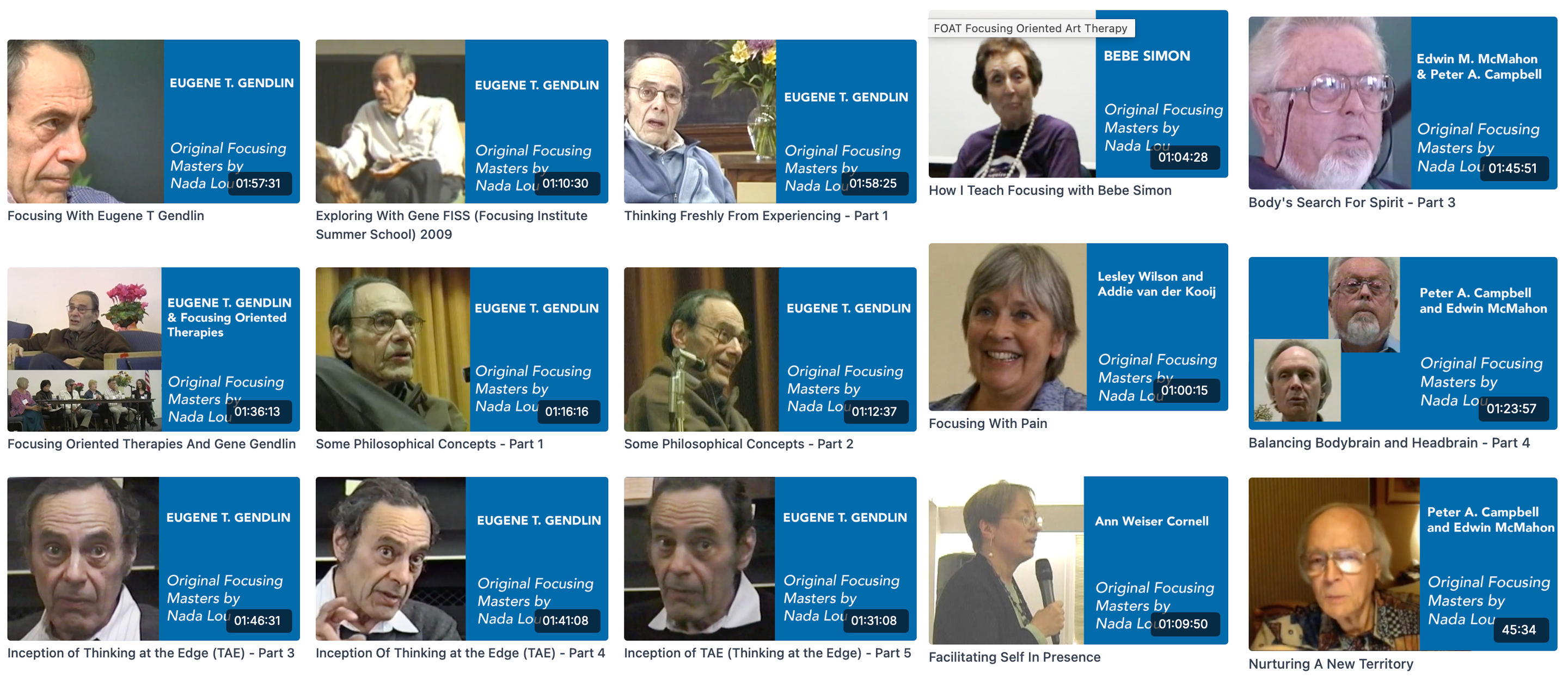 Welcome to the Video Collections Website of The International Focusing Institute (TIFI)