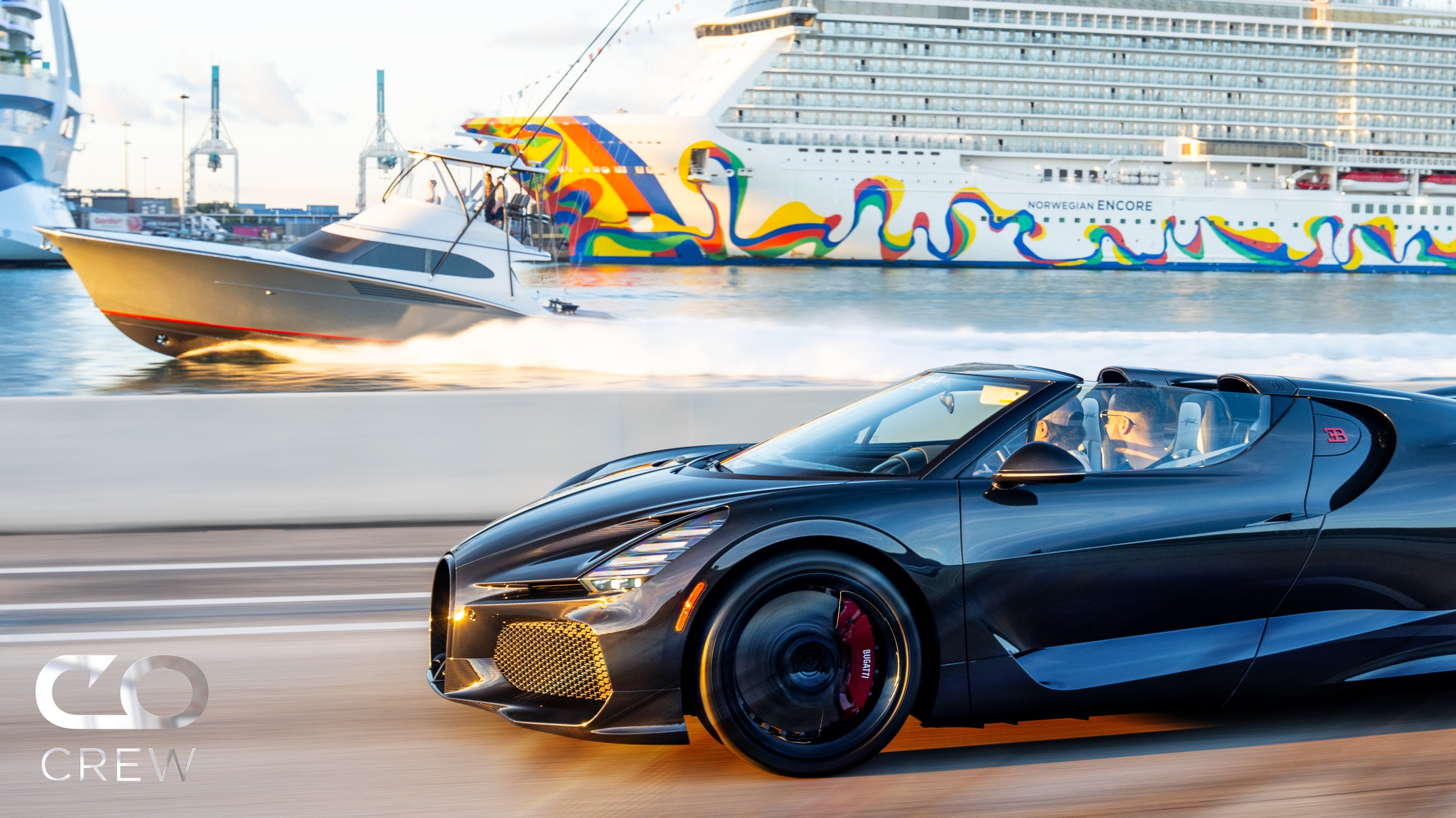 BADCO 50' Gameboat vs Bugatti W16 Mistral w/ Mate Rimac & Anthony Hsieh