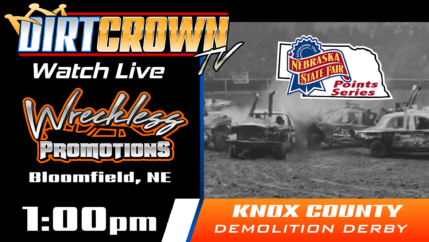 Live: 8/16/2026 Wreckless Promotions Knox County Demolition Derby from Bloomfield Nebraska